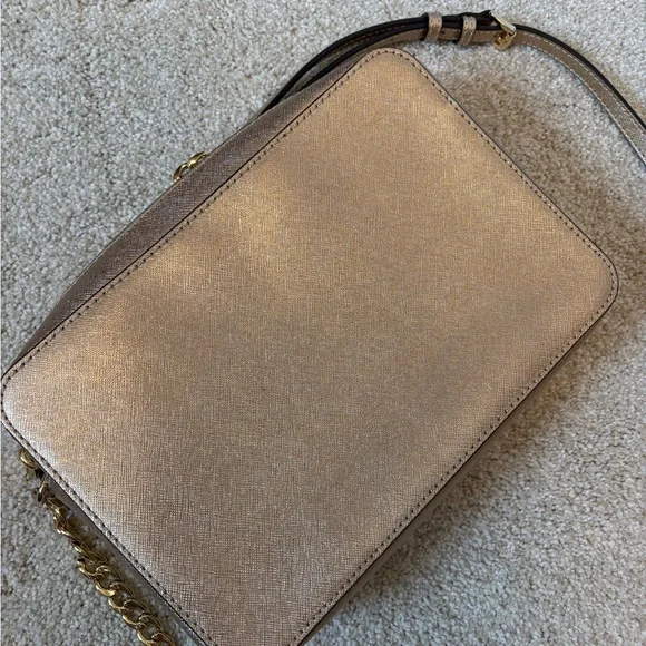 Michael Kors Gold Crossbody Bag with Chain Detail - Picture 3 of 7